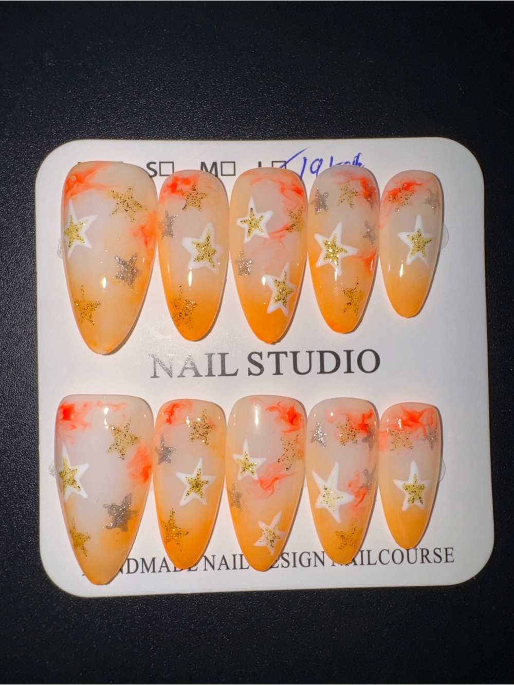 Star Accent Orange Gradient Press-On Nails
